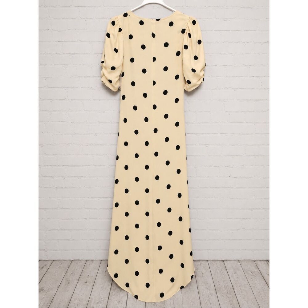 A New Day Polka Dot Maxi Dress Women’s Medium Ruched High Low Dress - Picture 3 of 3